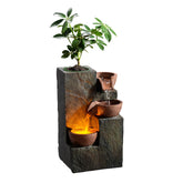 MSEONWXI Indoor Fountain Waterfall Tabletop for Home Decor Three Bowls Rock 3 Tier Fountain Relaxing and Sound Plant by Yourself(23061) image 0